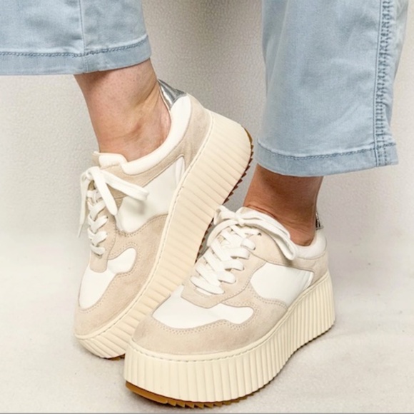 Dolce Vita Shoes - Dolce Vita Womens Daisha White Lace-Up Fashion Sneakers Size 8.5